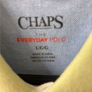 Chaps Men's Green and White Striped Polo Shirt